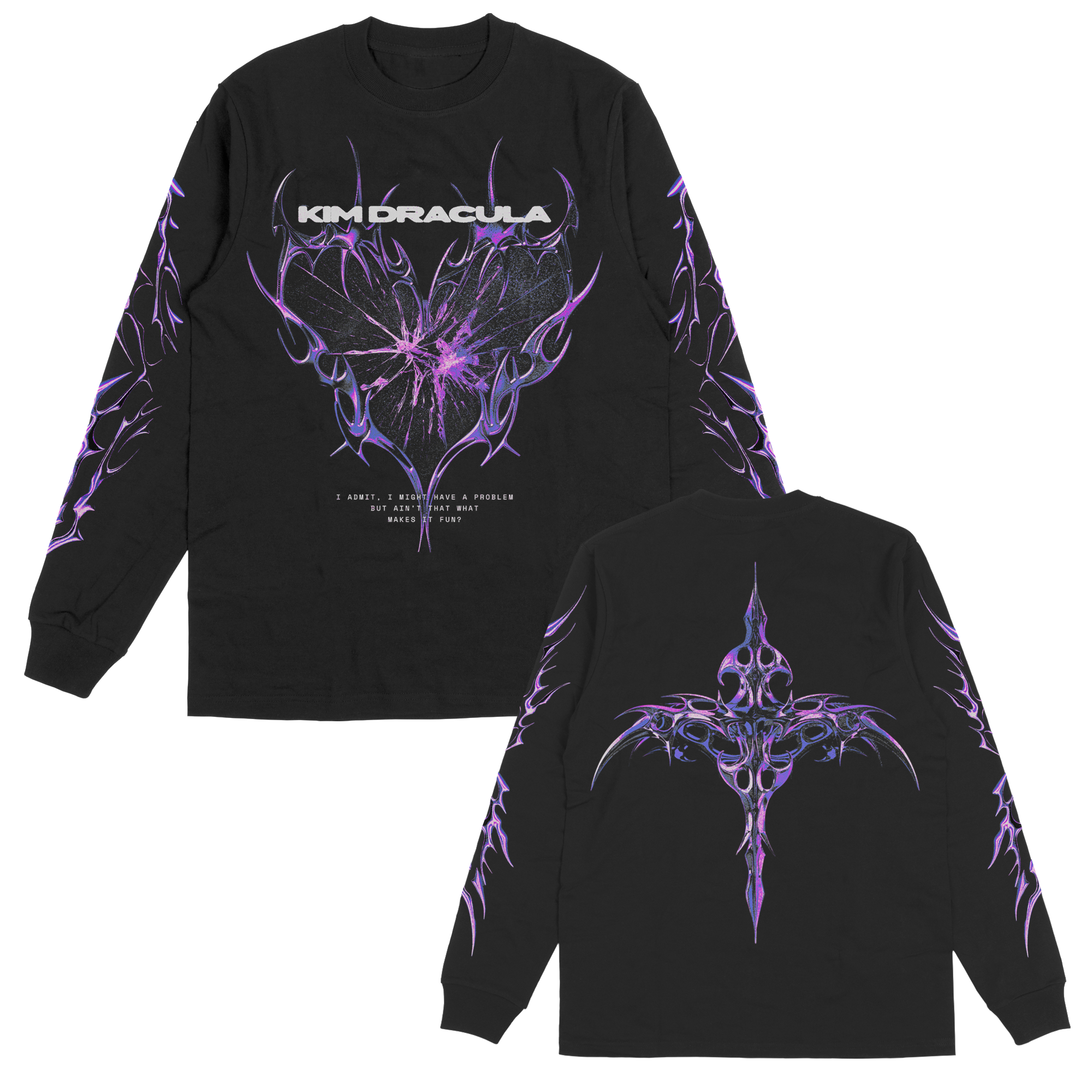 Purple Heart Long Sleeve (Black) – Kim Dracula Store