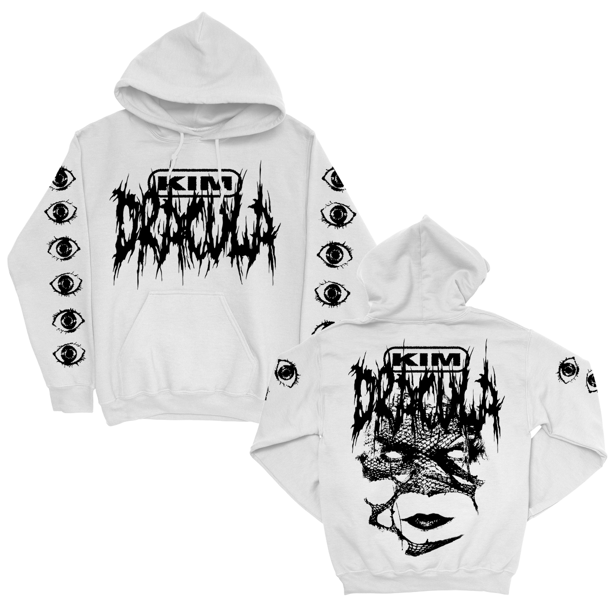 Eye Pullover Hoodie (White) – Kim Dracula Store