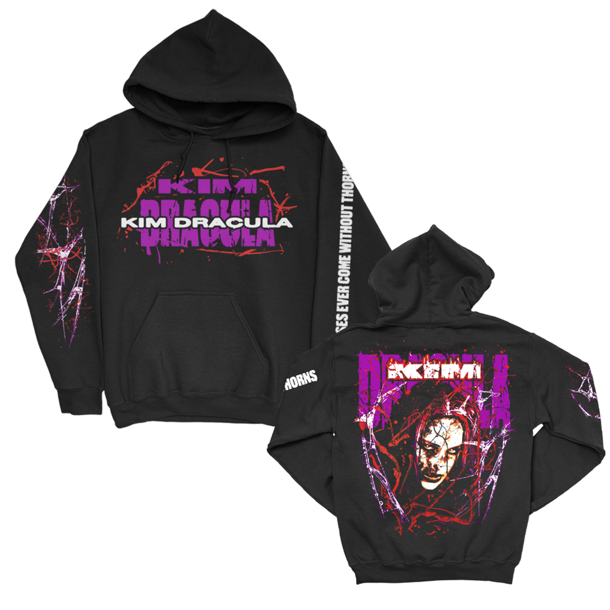 Bloody Face Pullover Hoodie (Black)